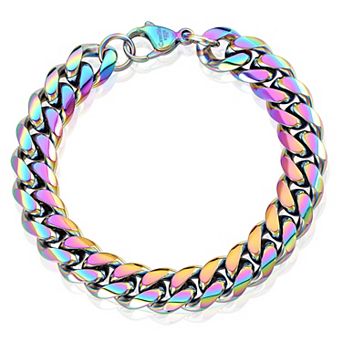 Crucible Men's 12mm Width Curb Chain Steel Bracelet