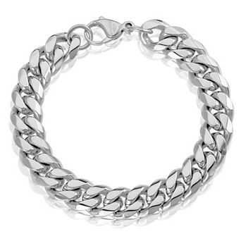 Crucible Men's 12mm Width Curb Chain Steel Bracelet