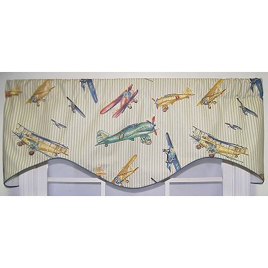 Air Show Cornice 100% Cotton with Fully Lined 3" Rod Pocket Valnance for Windows
