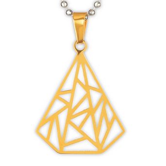 ELYA Women's Geometric Shape Gold Plated Steel Necklace