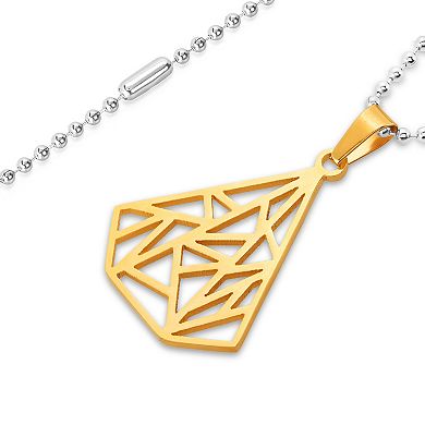 ELYA Women's Geometric Shape Gold Plated Steel Necklace