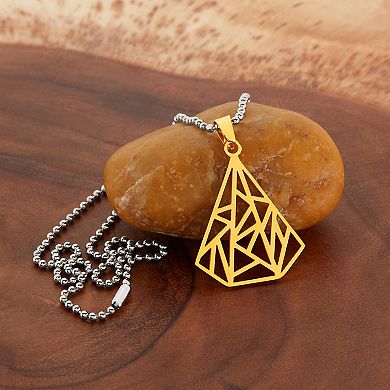 ELYA Women's Geometric Shape Gold Plated Steel Necklace