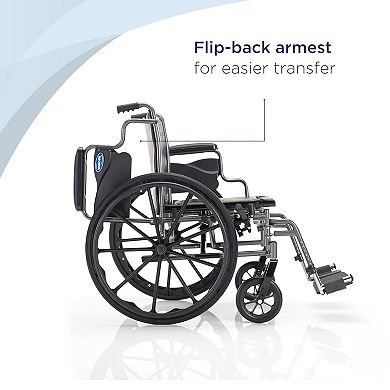 Invacare Essentials Tracer SX3 16 in Foldable Wheelchair for Adults with Elevating Legrests