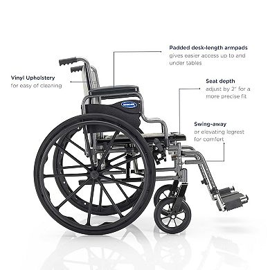 Invacare Essentials Tracer SX3 16 in Foldable Wheelchair for Adults with Elevating Legrests