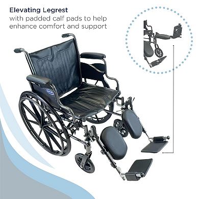 Invacare Essentials Tracer SX3 16 in Foldable Wheelchair for Adults with Elevating Legrests