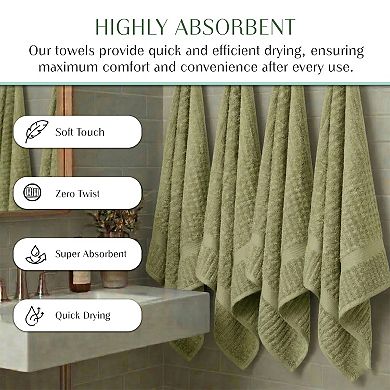 Home Weavers Willow Bath Towels Combo, Cotton Zero Twist, 630 GSM Soft, Absorbent, Quick Dry