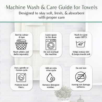 Home Weavers Willow Bath Towels Combo, Cotton Zero Twist, 630 GSM Soft, Absorbent, Quick Dry