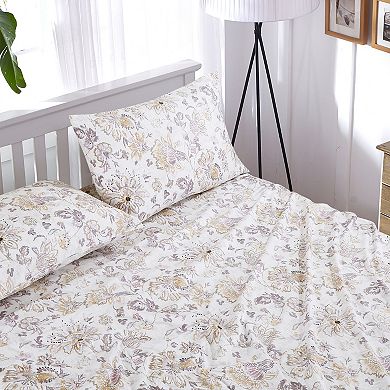 White Floral Sheet Set