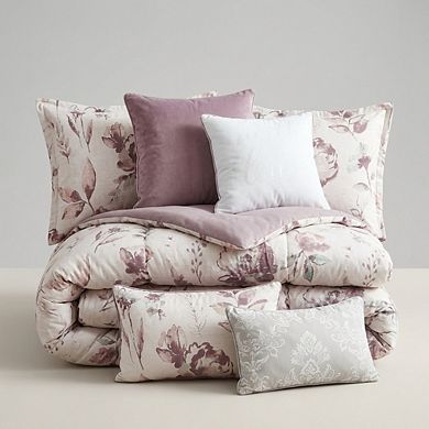 Mauve Floral Comforter Set