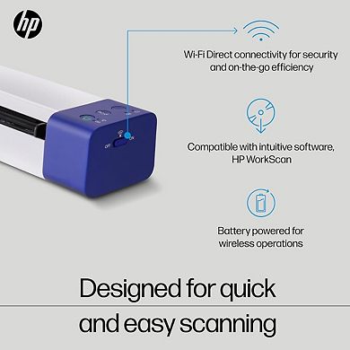 HP PS150 Portable Wireless Document Scanner, Duplex USB & Wi-Fi Rechargeable Scanner