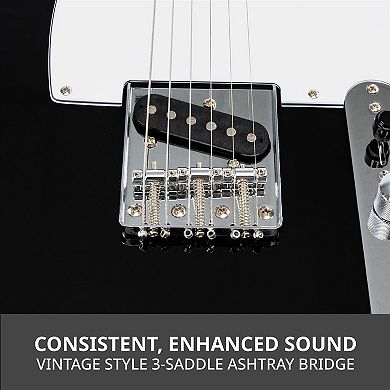 LyxPro 39" Electric Guitar TL Series, Solid Body Guitar W/3-Way Switch & Tone Controls