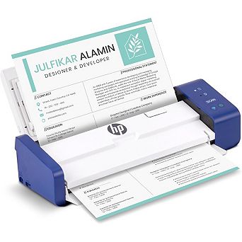 HP PS200W Portable Duplex Document Scanner USB Wi-Fi Auto-Feed Compact Digital Scanner for PC