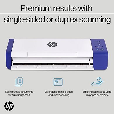 HP PS200W Portable Duplex Document Scanner USB Wi-Fi Auto-Feed Compact Digital Scanner for PC