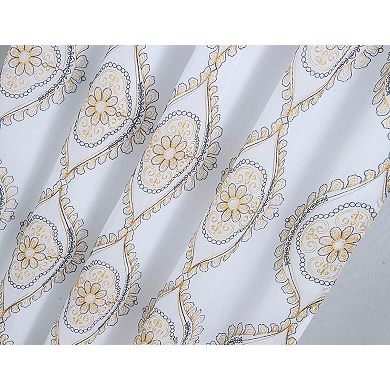 Oliva Gray Arcadia Embroidered Panel - 54x90" Gold