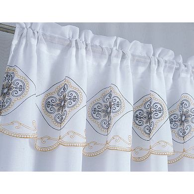 Oliva Gray Arcadia Embroidered Panel - 54x90" Gold