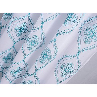 Oliva Gray Arcadia Embroidered Panel - 54x90" Teal