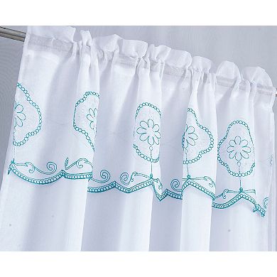 Oliva Gray Arcadia Embroidered Panel - 54x90" Teal