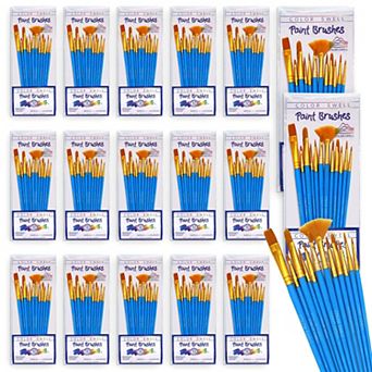Color Swell Bulk Paint Brushes 18 Packs, 12 Per Pack
