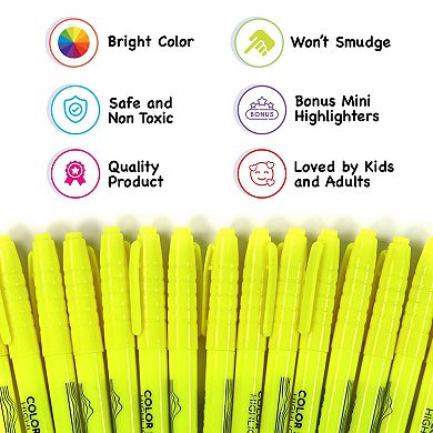 Color Swell Yellow Highlighters 96 Pack