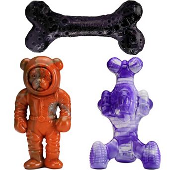 FrienHund Beef Flavor Tough Nylon Dog Chew Toy, Mixed Purple & Blue & Orange, 3 Count