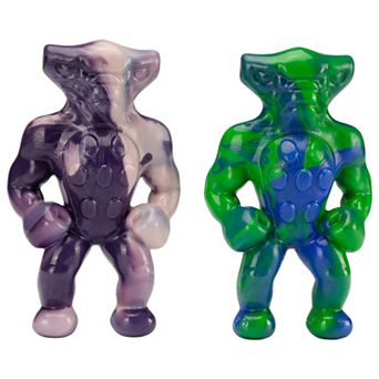 FrienHund Alien Buddies Beef Flavor Tough Nylon Chew Toy, Green & Purple, 2 Count