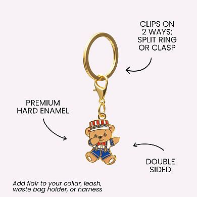 American Bear Pet Collar Charm
