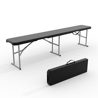 6FT Outdoor Folding Bench for Family Picnic, Portable HDPE Bench with Carrying Handle for Party