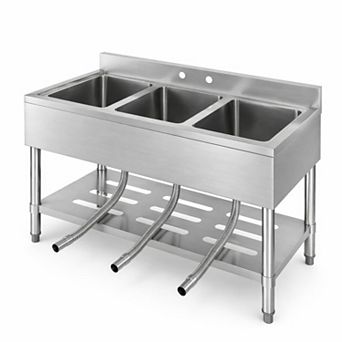 39 x 19 x 33 Inch Freestanding Stainless Steel Utility Sink