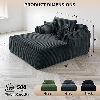55-inch Extra-Large Velvet Upholstered Sofa Bed (Frameless)