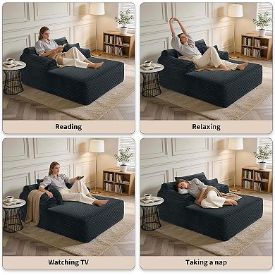 55-inch Extra-Large Velvet Upholstered Sofa Bed (Frameless)