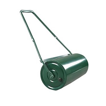 9.5-Gallon Steel Lawn Roller, Tow-Behind Water/Sand Fill with U-Handle for Seeding & Sod