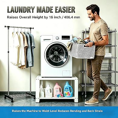 Adjustable Heavy Duty Appliance Base, Anti-Vibration Washer Dryer Stand Heightening Support Rack