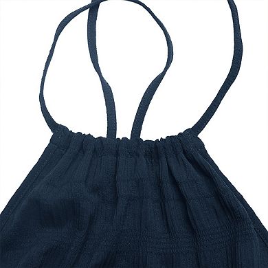 Women's Halter Neck Tiered Maxi Dress, wrap Backless Tie-Back Summer Dress