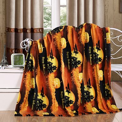 MicroPlush Halloween Printed Holiday Throw Blanket - 50x60", Multi