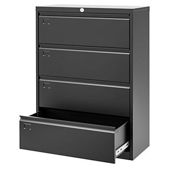 Heavy Duty Locked Metal Filing Cabinet, 4 Drawer Design for Letter Legal A4 F4 Paper Home Office Use