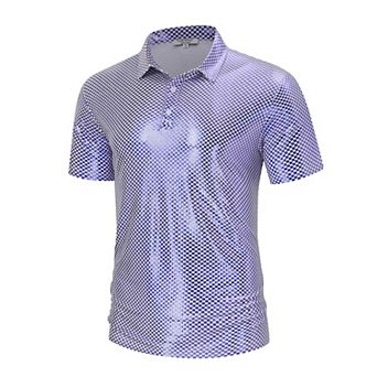 Men’s 70s Party Shirt Shiny Sequins Short Sleeve Party Top Nightclub Wear