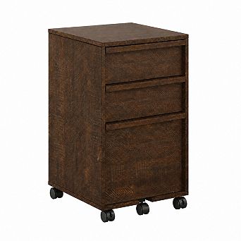 Wood Mobile Filing Cabinet w/3 Drawers, Under Desk Printer Stand with Wheels, 2 Locking Caster