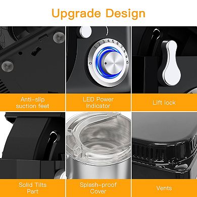Powerful 10-Speed Stand Mixer, 7QT 660W Tilt-Head Electric Kitchen Mixer, Stepless Control
