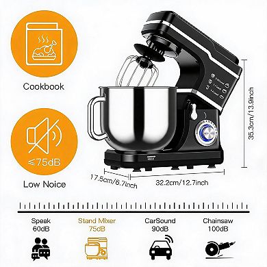 Powerful 10-Speed Stand Mixer, 7QT 660W Tilt-Head Electric Kitchen Mixer, Stepless Control
