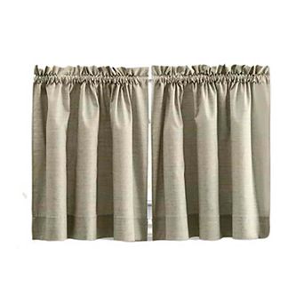 Lisa Solid Poly Cotton High Quality Duck Fabric Tailored Curtain Tiers