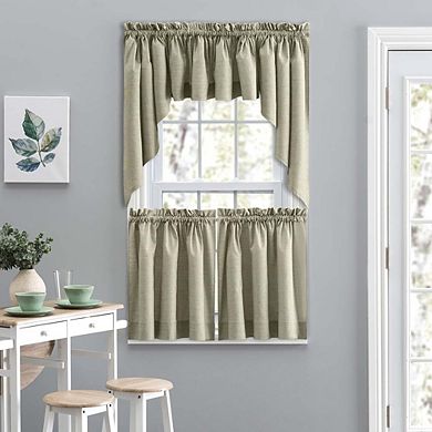 Lisa Solid Poly Cotton High Quality Duck Fabric Tailored Curtain Tiers