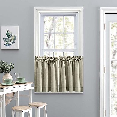 Lisa Solid Poly Cotton High Quality Duck Fabric Tailored Curtain Tiers