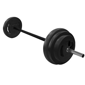 Barbell Weight Set for Lifting, Adjustable Barbell Set for Home Gym, PU Coating Barbell Plates