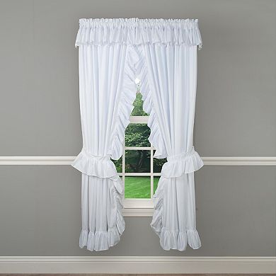 Ruffled Priscilla 2-piece Best Quality All Year Round Window Curtain Panel Pair With Ties