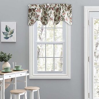 Madison Floral Printed Lined Curtain Scallop Valance 3" Rod Pocket