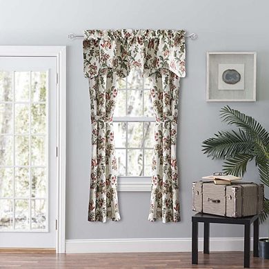 Madison Floral Printed Lined Curtain Scallop Valance 3" Rod Pocket