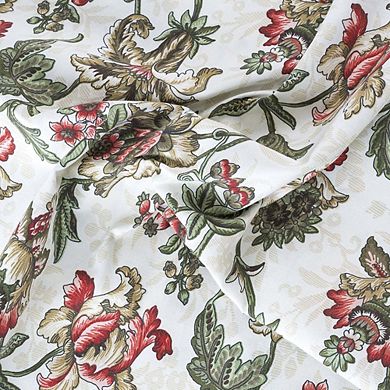 Madison Floral Printed Lined Curtain Scallop Valance 3" Rod Pocket