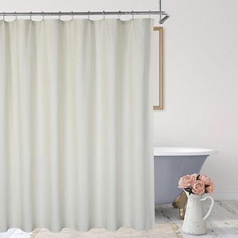 100% Waterproof Microfiber Shower Curtain, Shower Liner Weighted Hem Buttonholes Embossed Pattern