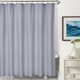 100% Waterproof Microfiber Shower Curtain, Shower Liner Weighted Hem Buttonholes Embossed Pattern