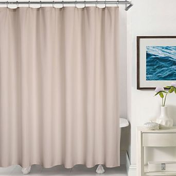100% Waterproof Microfiber Shower Curtain, Shower Liner Weighted Hem Buttonholes Embossed Pattern